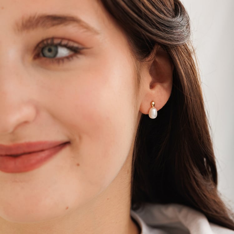Elegantní perlové náušnice ze zlata Anne 157737