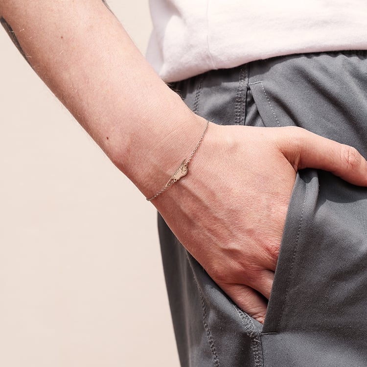 Stříbrný náramek Malý princ se slonem a gravírem 122907