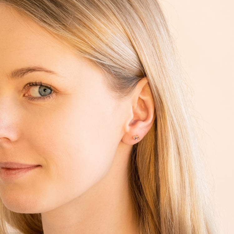 Minimalistické stříbrné náušnice s morganity Andine 101043