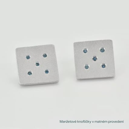 Manžetové knoflíčky ze zlata s modrými diamanty Orien