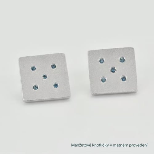 Manžetové knoflíčky ze zlata s modrými diamanty Orien