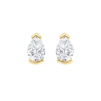 Minimalistické zlaté peckové náušnice s pear diamanty Ronja