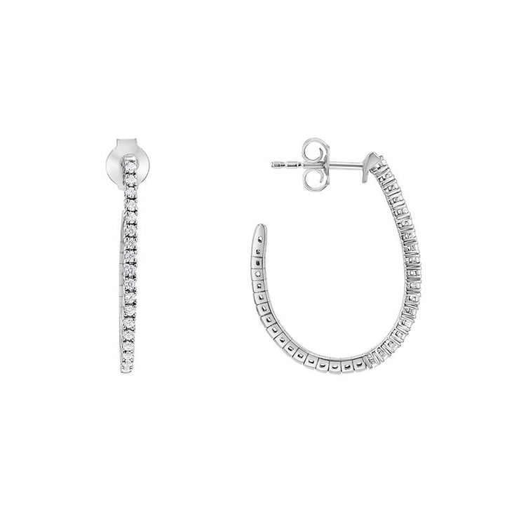 Zlaté flexi půlkruhové náušnice s lab-grown diamanty Dunst 141284