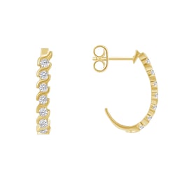 Zlaté kruhové náušnice s diamanty Jomol