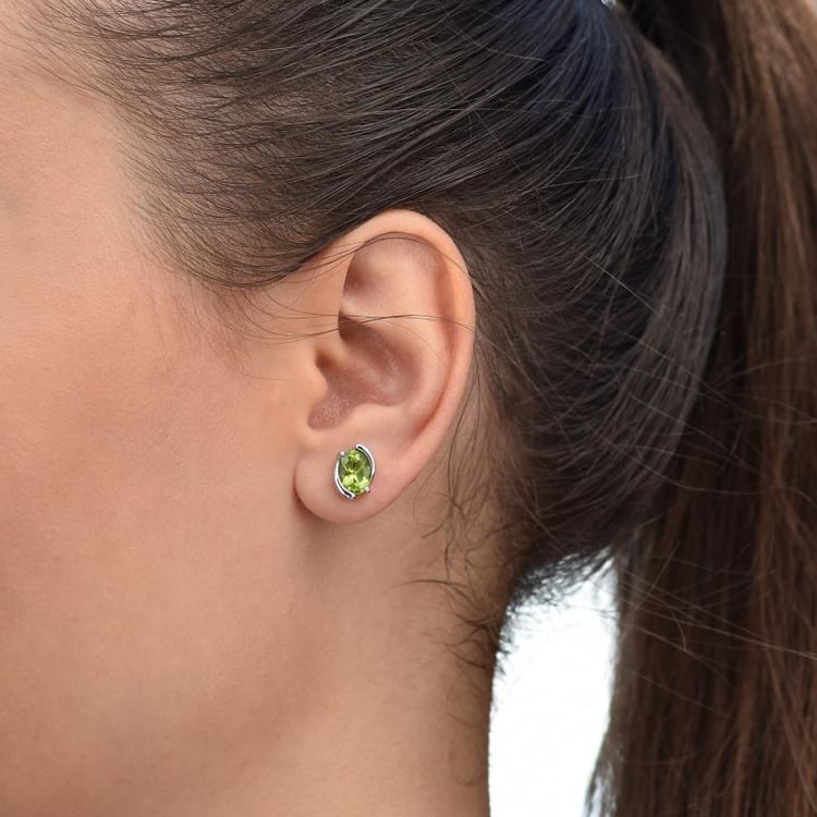 Olivínové náušnice ze stříbra 30508