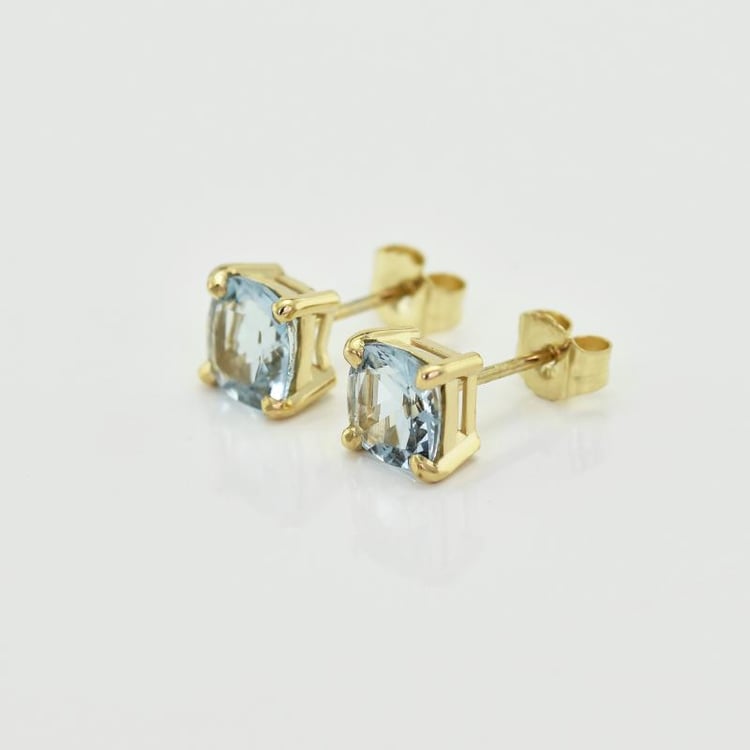 Náušnice s cushion akvamaríny 20056