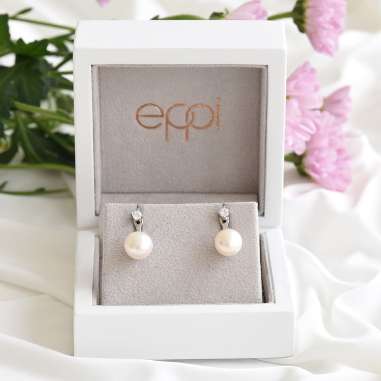 Stříbrné náušnice 2v1 s perlami 83577