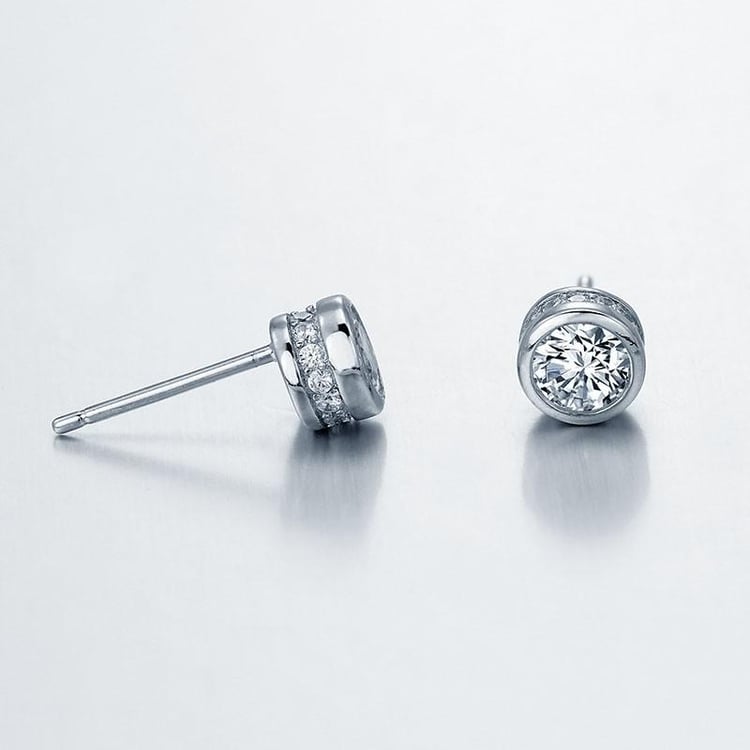 Platinované stříbrné náušnice Clarette 7463