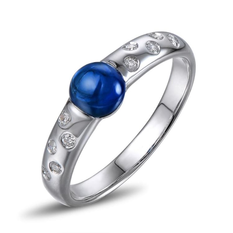 Safírový zlatý prsten s diamanty Calvijn