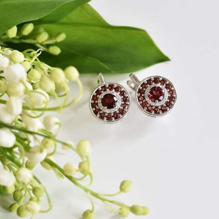 Granátové náušnice ze stříbra 19641