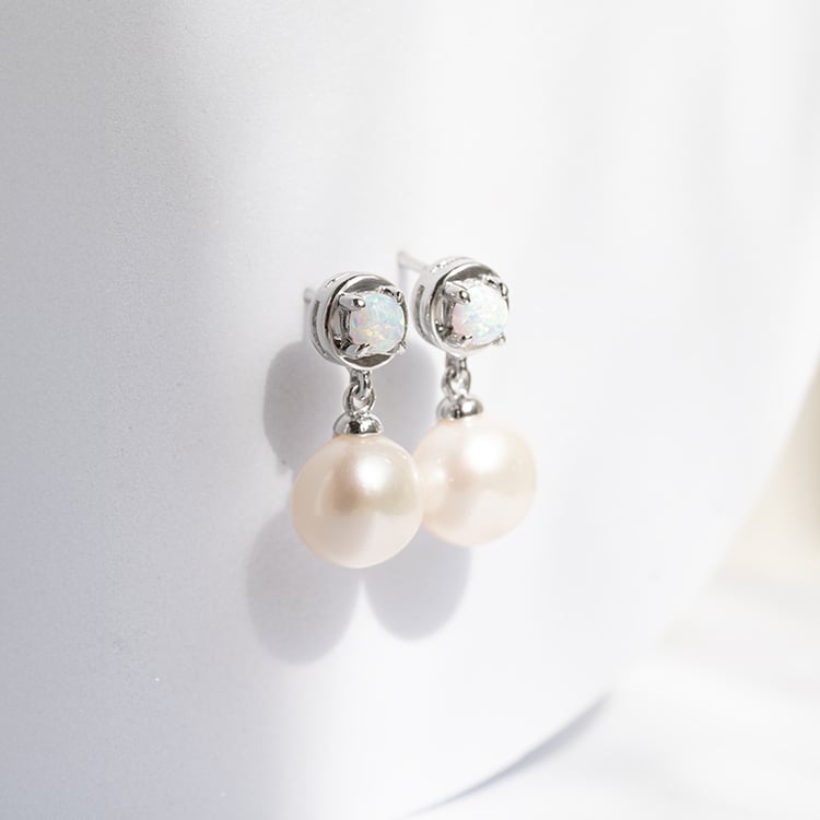 Stříbrná kolekce perlových šperků s lab-grown opály Jasna 143917