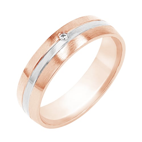 Minimalistické snubní prsteny s diamantem Mesud