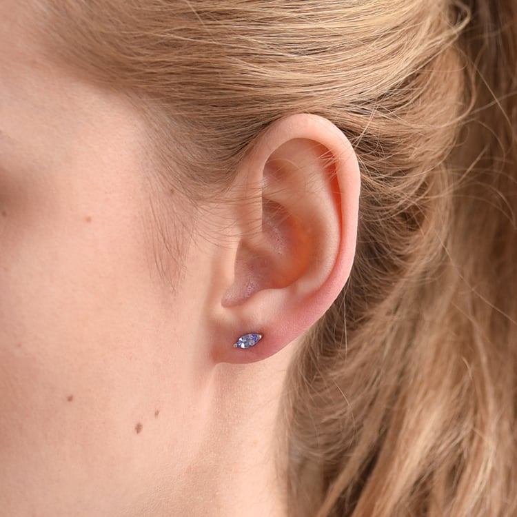 Minimalistické stříbrné náušnice s tanzanity 60285