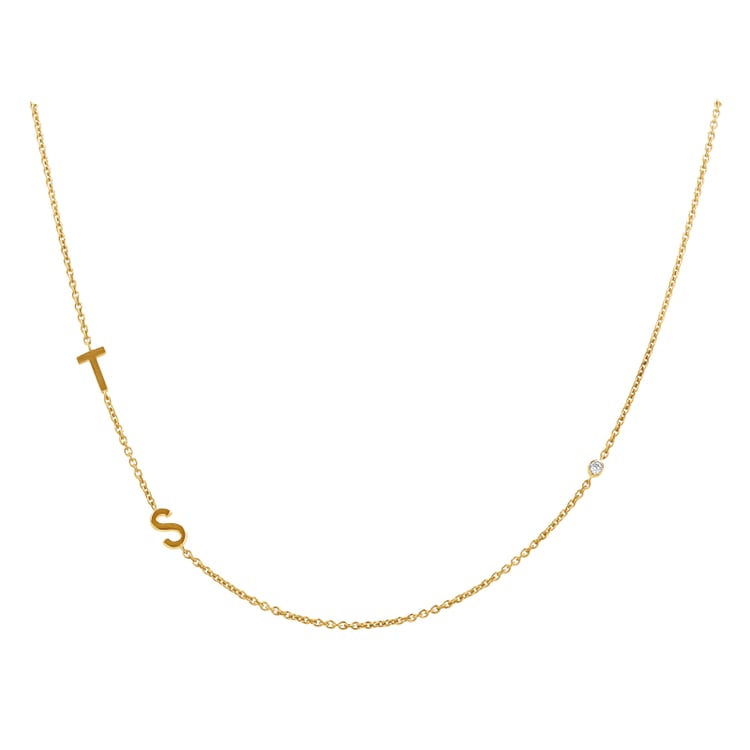 Náhrdelník se 2 písmenky podle vaší volby a lab-grown diamantem Lupe 145479