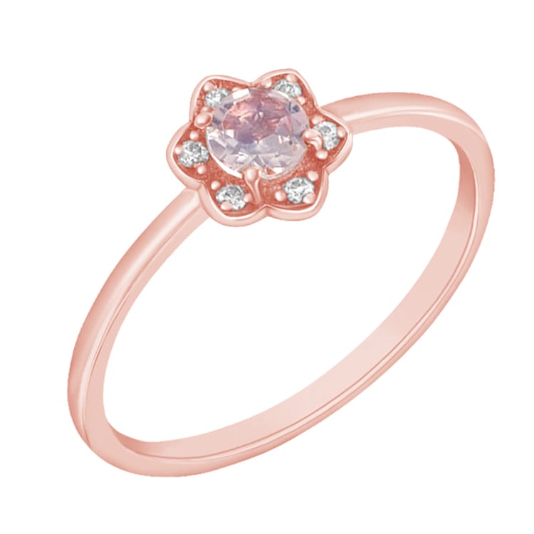 Morganitový prsten z růžového zlata