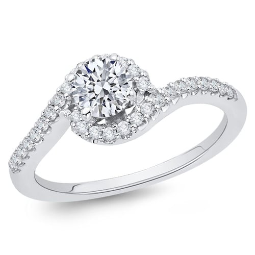 Elegantní zásnubní prsten s moissanitem a lab-grown diamanty Elaina
