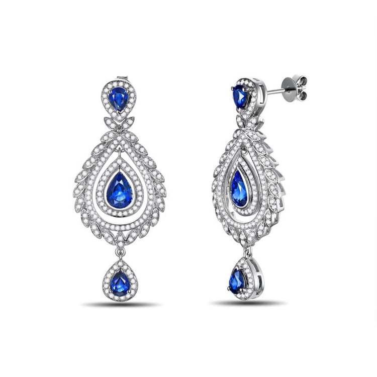 Zlaté safírové náušnice 7678