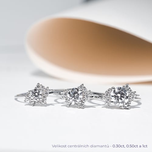 Atypický cluster zásnubní prsten s lab-grown diamanty Talisha