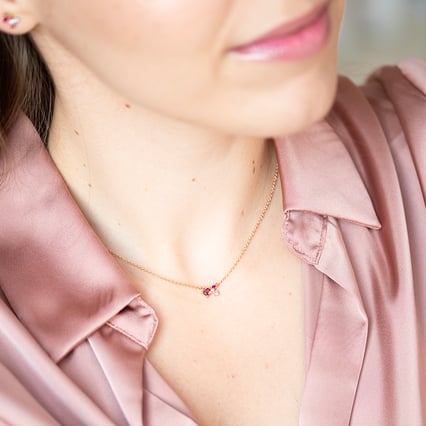 Cluster náhrdelník s turmalínem, tanzanitem, rubínem a diamantem Millie