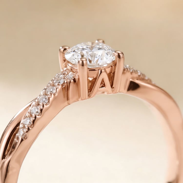 Zásnubní prsten s výběrem písmene a diamanty Aliye 167688