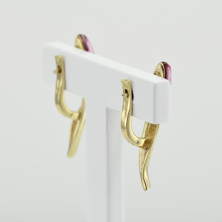 Zlaté tulipánové náušnice s diamanty 48954