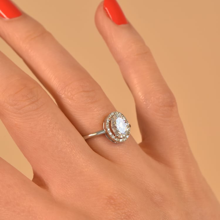 Prsten s moissanitem a lab-grown diamanty Arya 105580