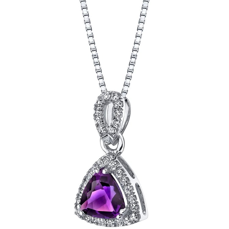 Zlatý přívěsek s ametystem a bílými topazy Pallu