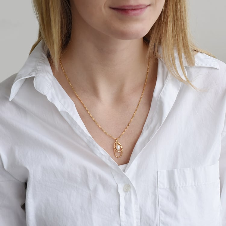 Pozlacený přívěsek s perlou 90903