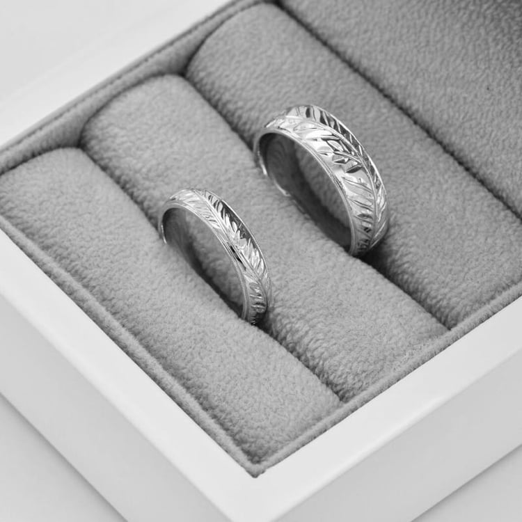 Platinové vintage snubní prsteny 69093