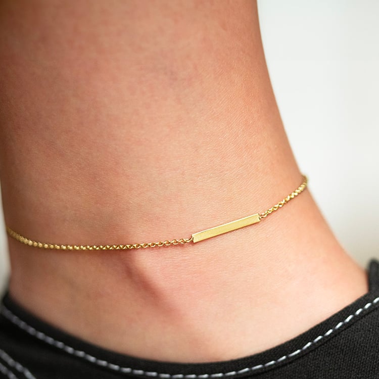 Zlatý minimalistický náramek na nohu Josiah 140791