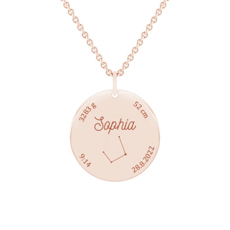 Stříbrný novorozenecký přívěsek s gravírem dle vaší volby Melody 122458