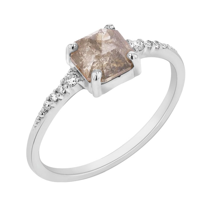 Jedinečný prsten se salt and pepper diamantem Korey