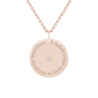 Stříbrný přívěsek s citátem a diamantem Janet