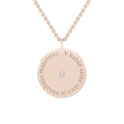 Stříbrný přívěsek s citátem a diamantem Janet