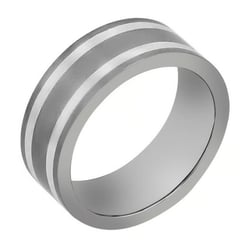 Titanový prsten zdobený stříbrem Zubair