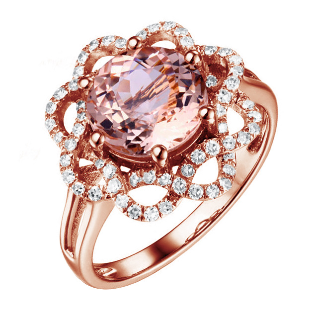 Růžové zlato v kombinaci s morganitem 87635