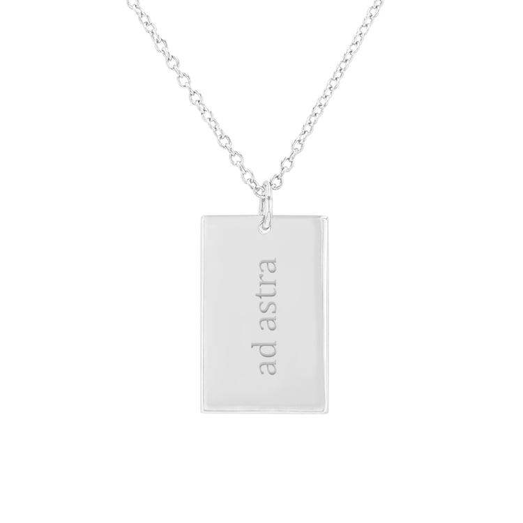 Platinový obdélníkový přívěsek s oboustranným gravírem Aeryn