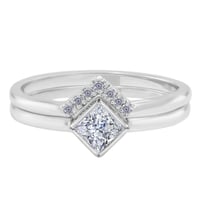 Zlatý zásnubní set prstenů s princess diamantem Ralyh