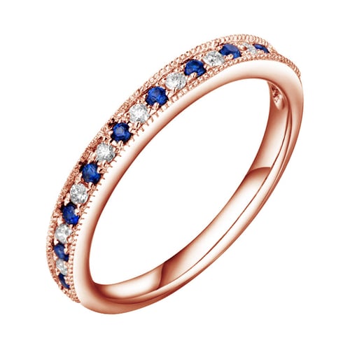 Zlatý eternity prsten se safíry a diamanty Deniece