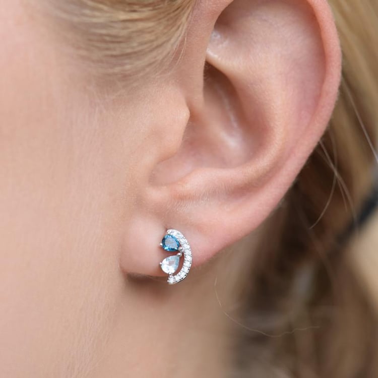 Náušnice s topazy a zirkony 20557