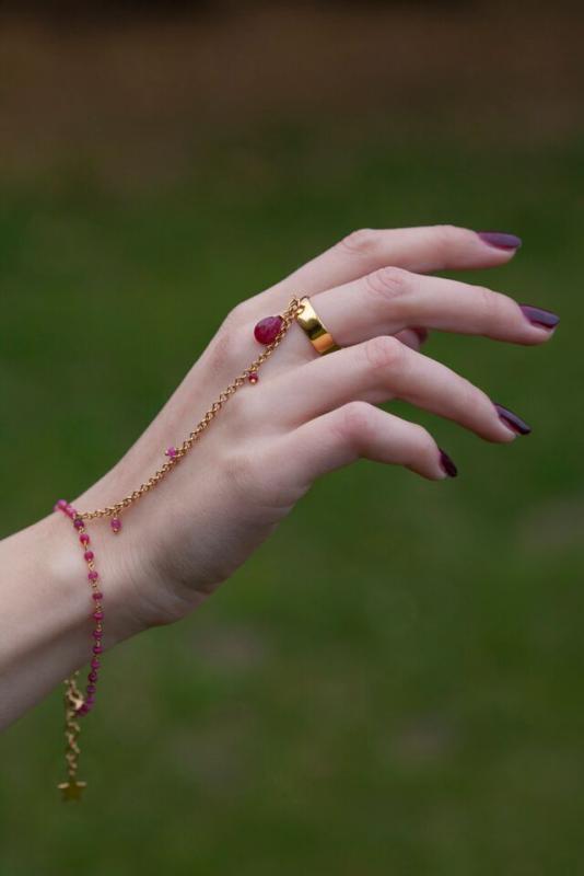 Moderní náramek na zápěstí a na prst 7361