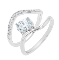 Romantický zásnubní set atypických prstýnků s diamanty Zora