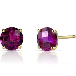 Zlaté náušnice s okrouhlými rubíny Hulda