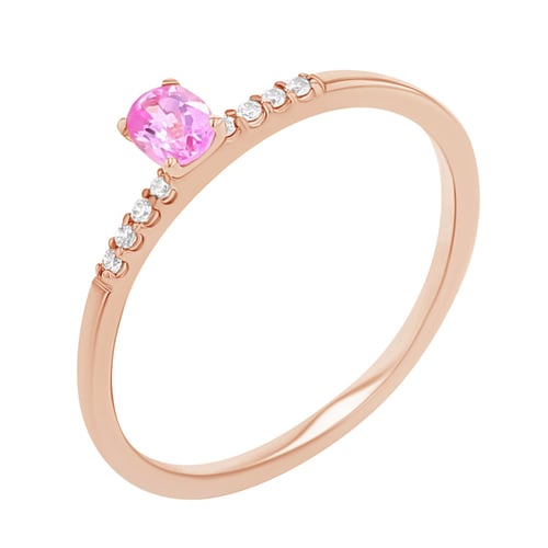 Zásnubní prsten s růžovým safírem a lab-grown diamanty Terry