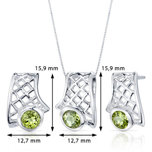 Stříbrná kolekce s olivíny 3595