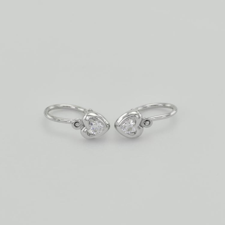 Zlaté dětské náušnice ve tvaru srdíčka 145059