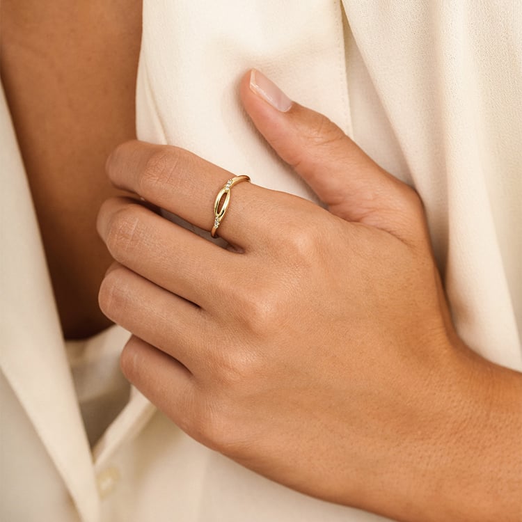 Atypický prsten ze stříbra s lab-grown diamanty Nils 162996