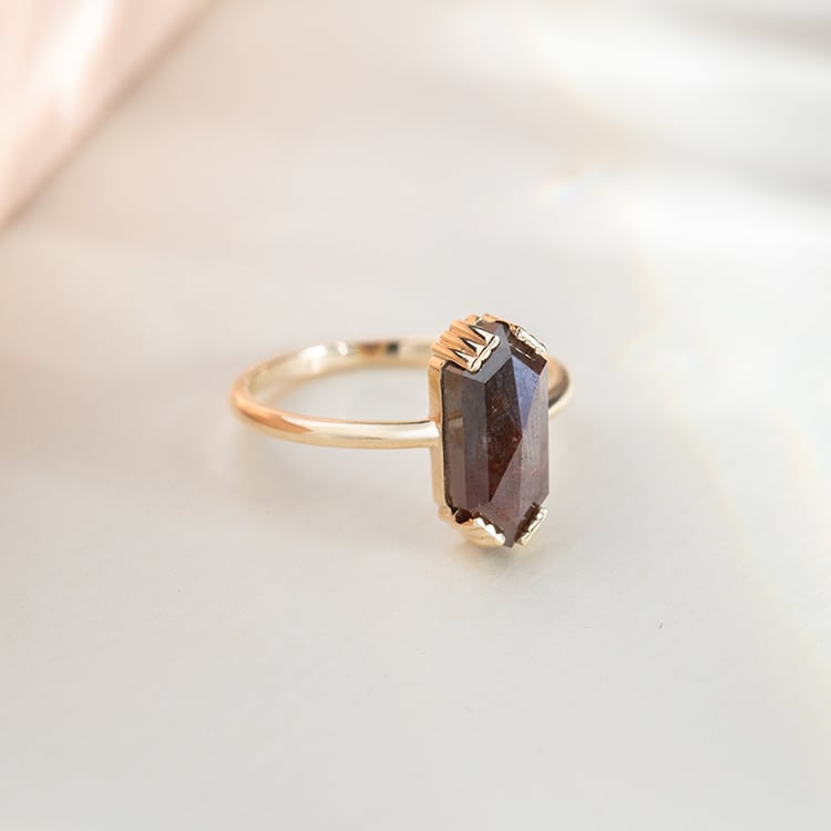 Prsten s hexagon salt and pepper diamantem Yene 151964