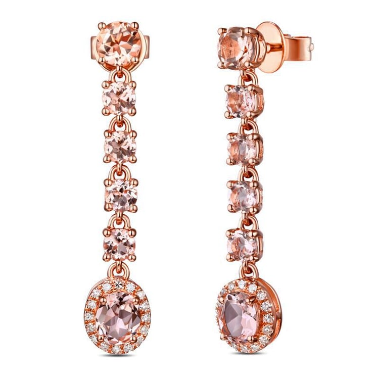 Zlaté morganitové náušnice 16810