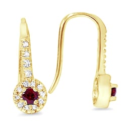 Diamantová náušnice s rubíny Dhani